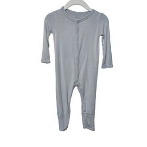 Kyte Baby Sz 6-12 mos Bamboo Pale Blue One Piece Sleeper Romper Snap Front